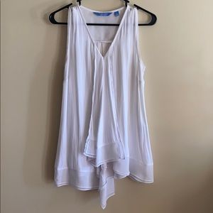 Vera Wang Ruffle White Blouse women’s size medium
